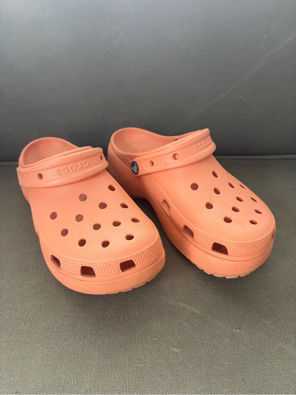 CROCS Women’s Platform Clog - Coral Orange - Picture 2 of 6